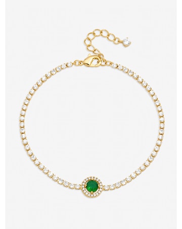 Jon Richard Gold Plated and Emerald Crystal Stone Bracelet