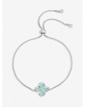 Inicio Sterling Silver Plated Turquoise Clover Toggle Bracelet