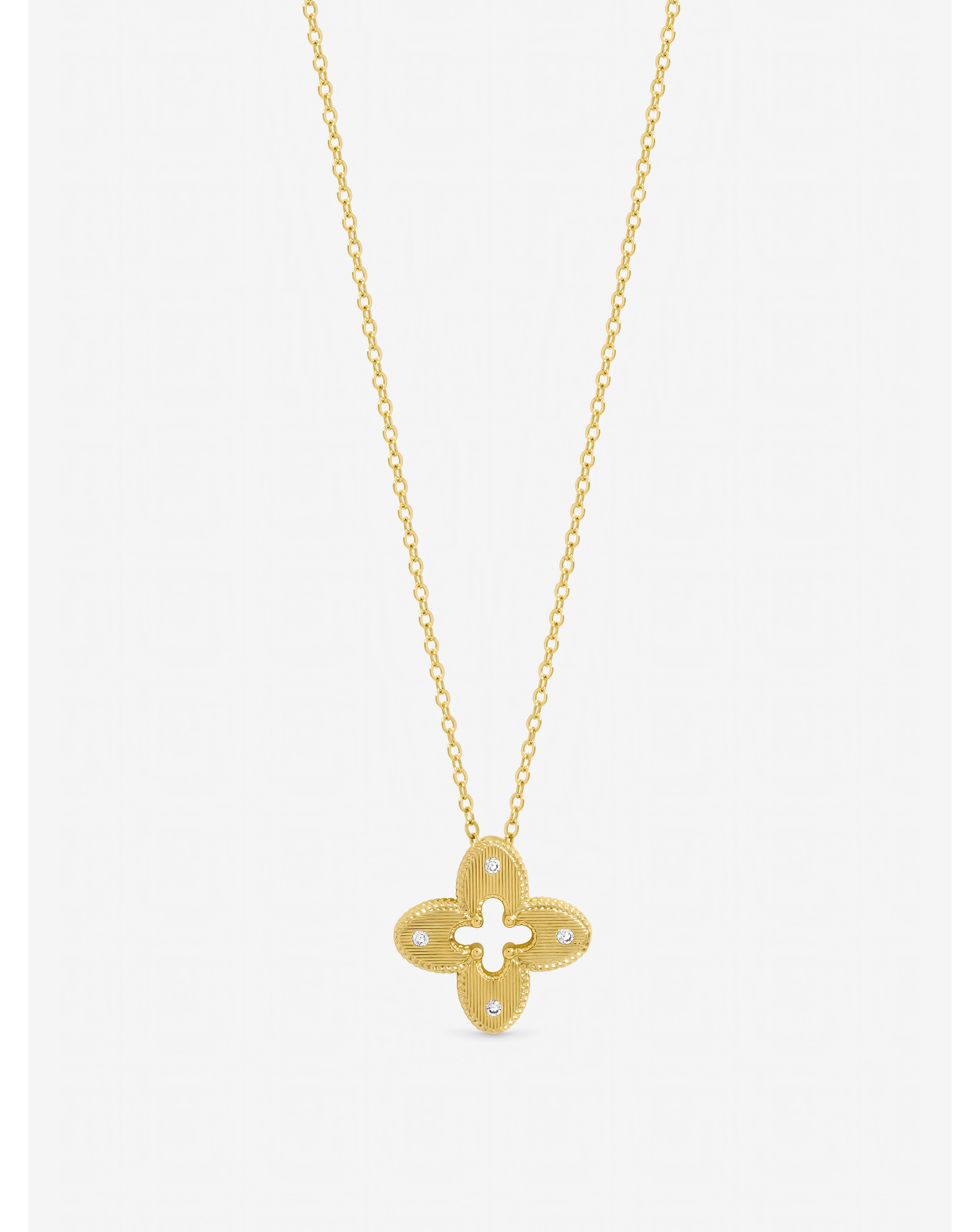 New In - Gold Plated Crystal Clover Pendant