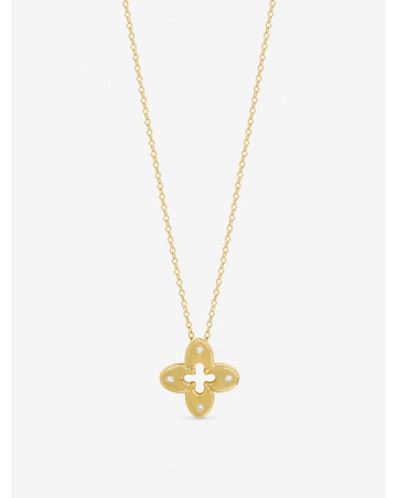 Jon Richard Gold Plated Textured Crystal Clover Pendant