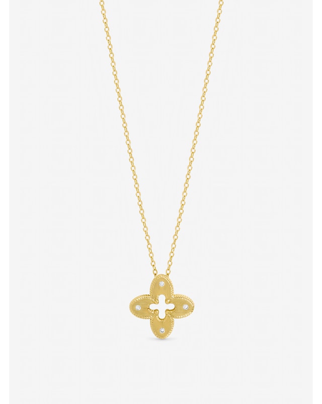 Jon Richard Gold Plated Textured Crystal Clover Pendant