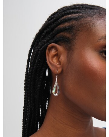 Inicio Sterling Silver Plated Abalone Fishhook Earrings