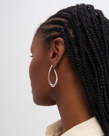 Inicio Sterling Silver Plated Large Organic Polished Hoops