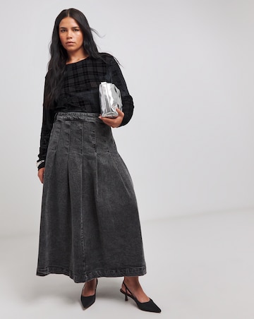 Black Velvet Check Burn Out Top