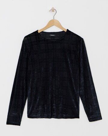 Black Velvet Check Burn Out Top