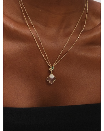 Jon Richard Gold Polished and Crystal Clover Pendant