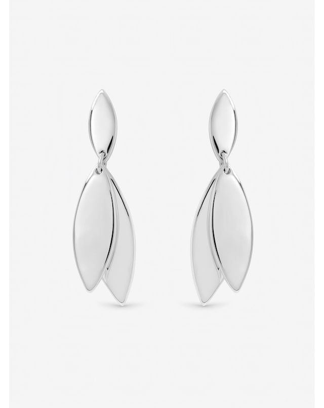 Inicio Sterling Silver Plated Polished Double Drop Earrings