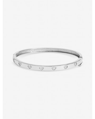 Jon Richard Silver Plated and Crystal Heart Bangle