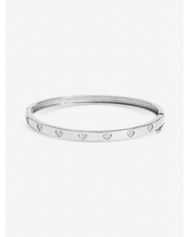 Jon Richard Silver Plated and Crystal Heart Bangle