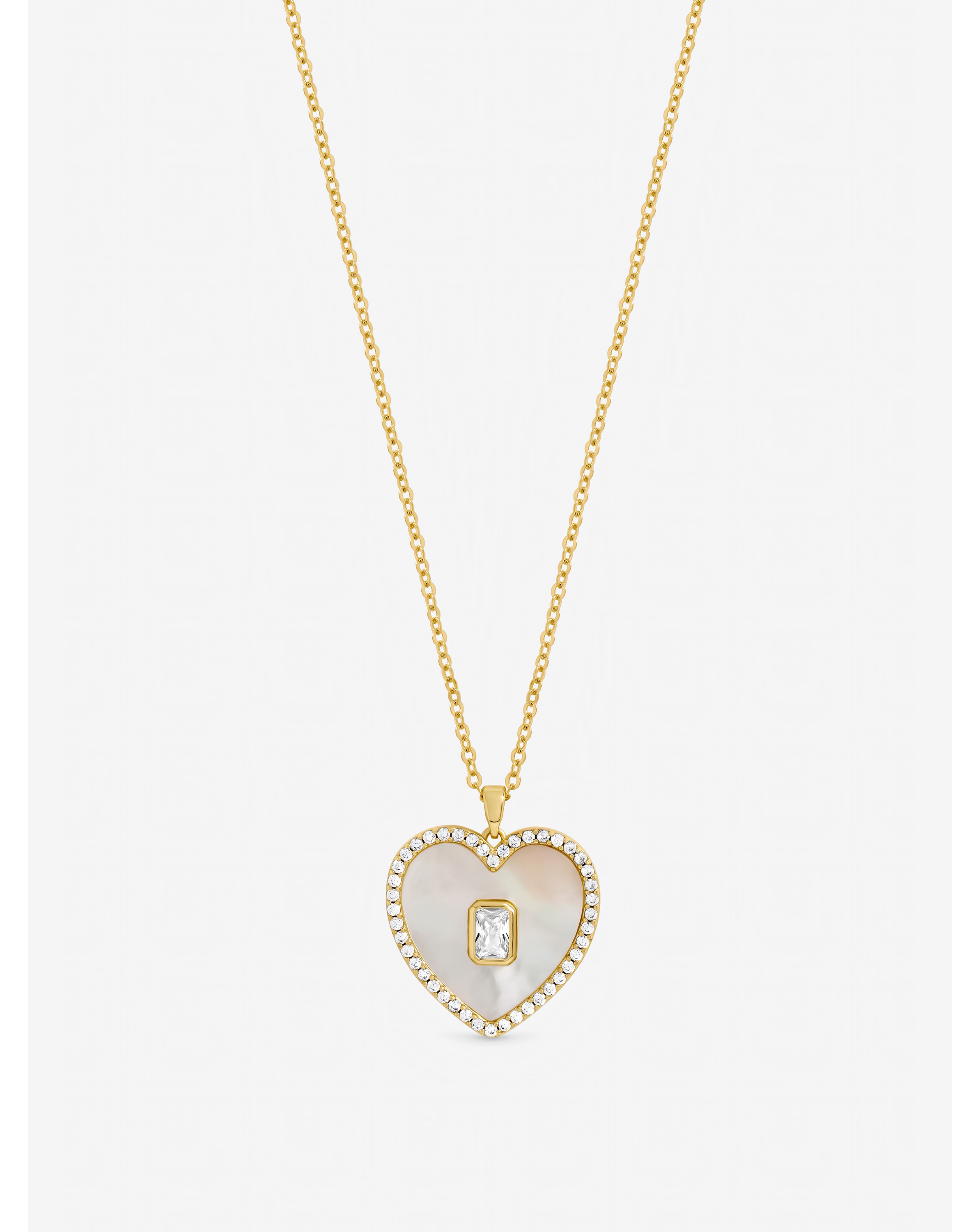 New In - Gold Mother of Pearl Heart Pendant
