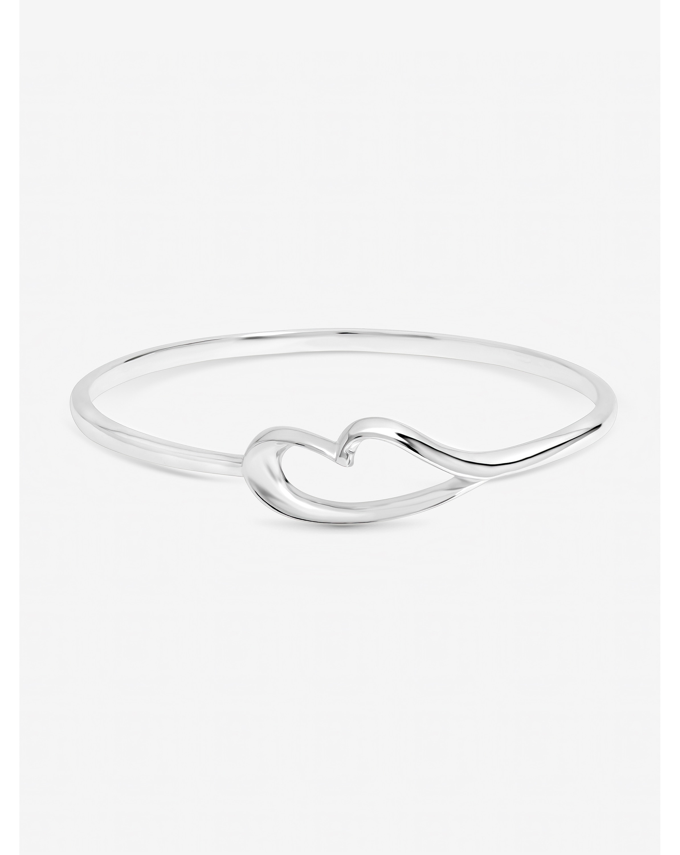 New In - Sterling Silver Plated Heart Bangle