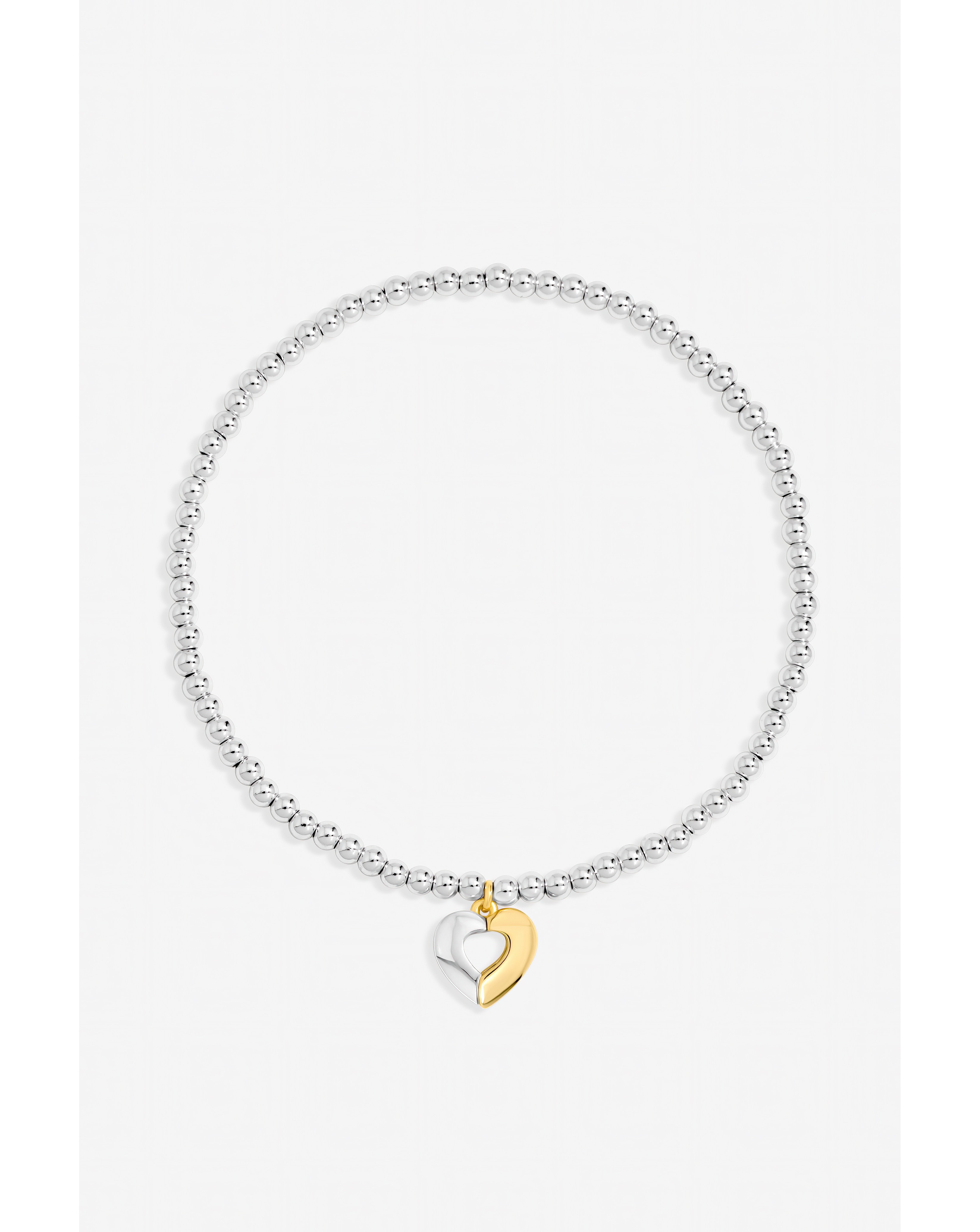 New In - Two Tone Plated Heart Stretch Bracelet