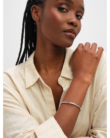 Jon Richard Rhodium Plated and Pave Twist Bangle