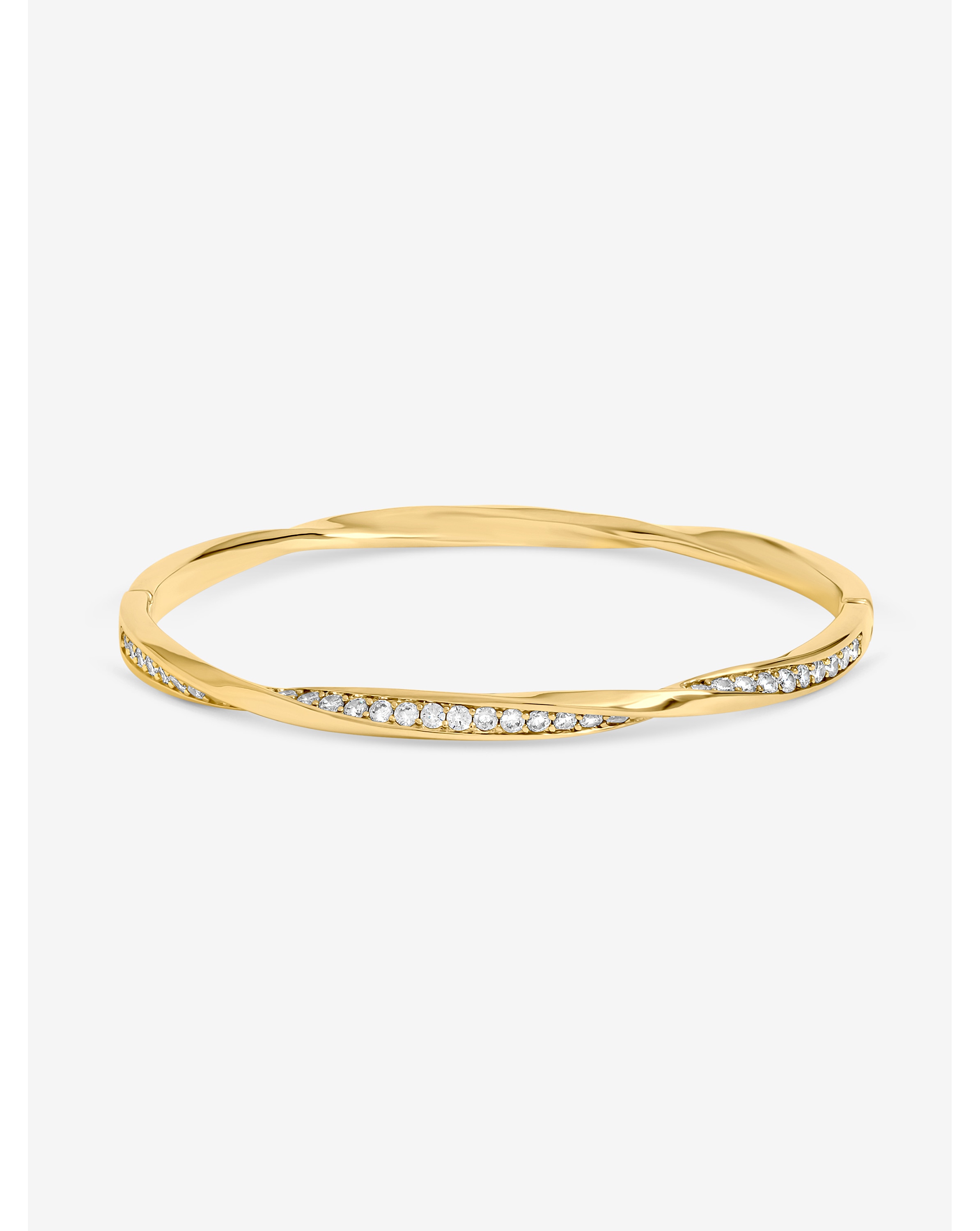 New In - Gold Plated and Pave Twist Bangle