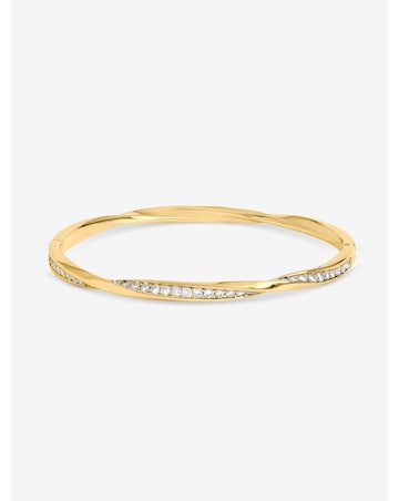 Jon Richard Gold Plated and Pave Twist Bangle