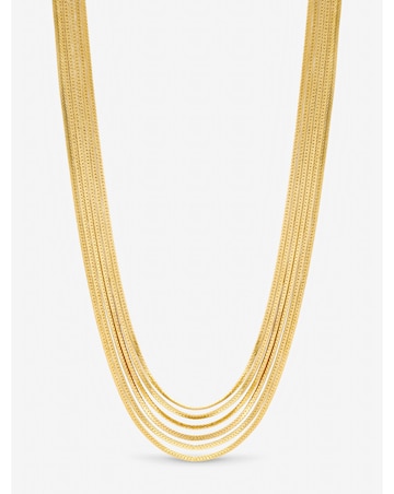 Inicio Gold Plated Multi Layered Necklace - Gift Pouch