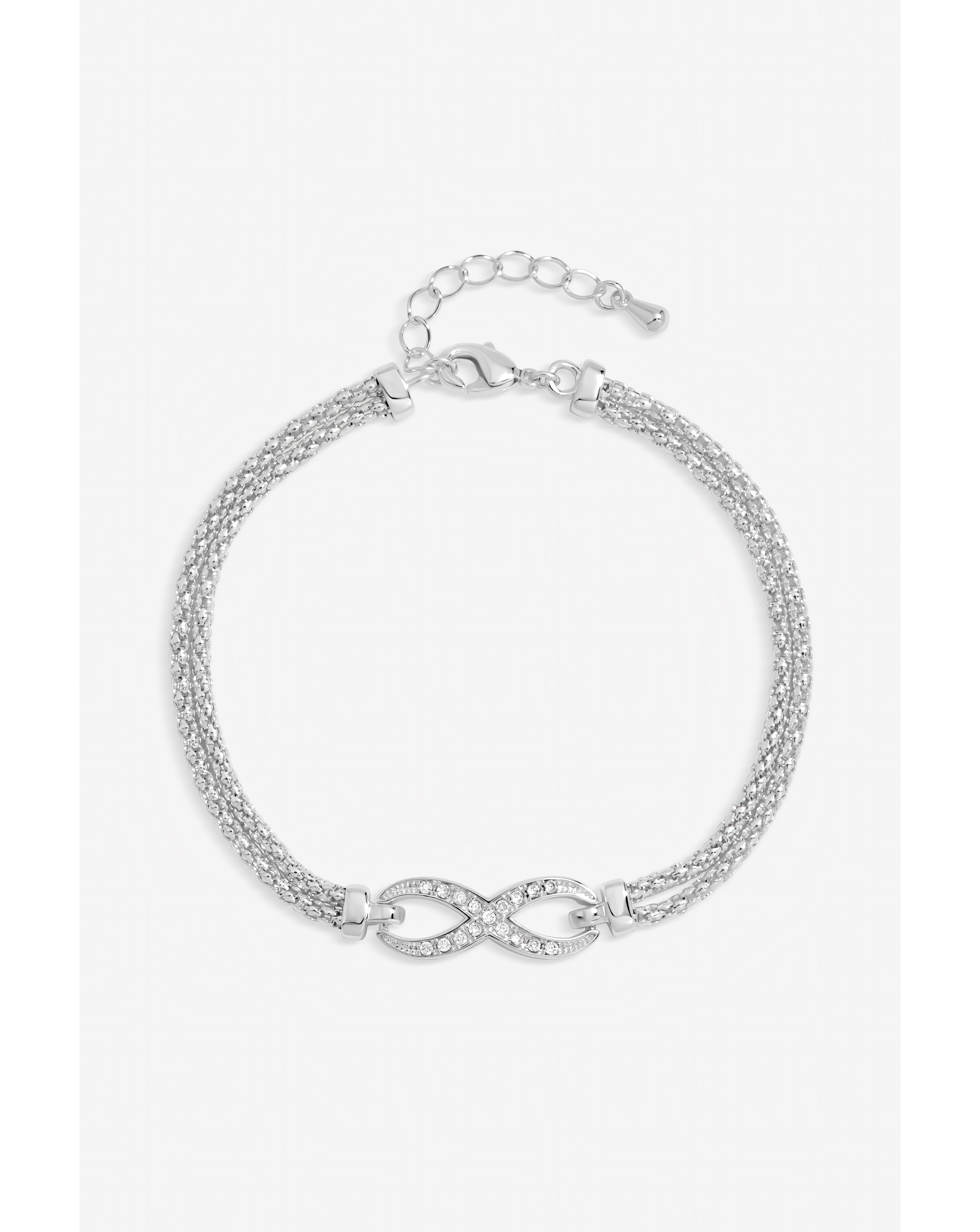 New In - Silver Plated Pave Infinity Bracelet