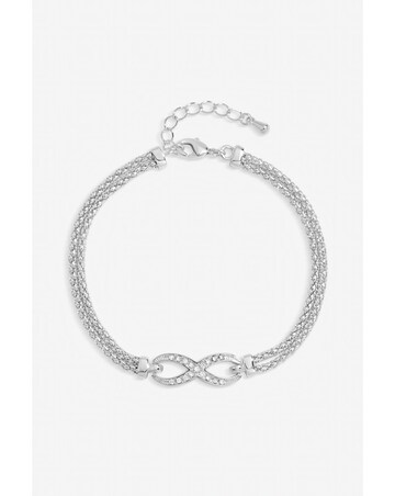 Inicio Sterling Silver Plated Premium Pave Infinity Bracelet - Gift Pouch