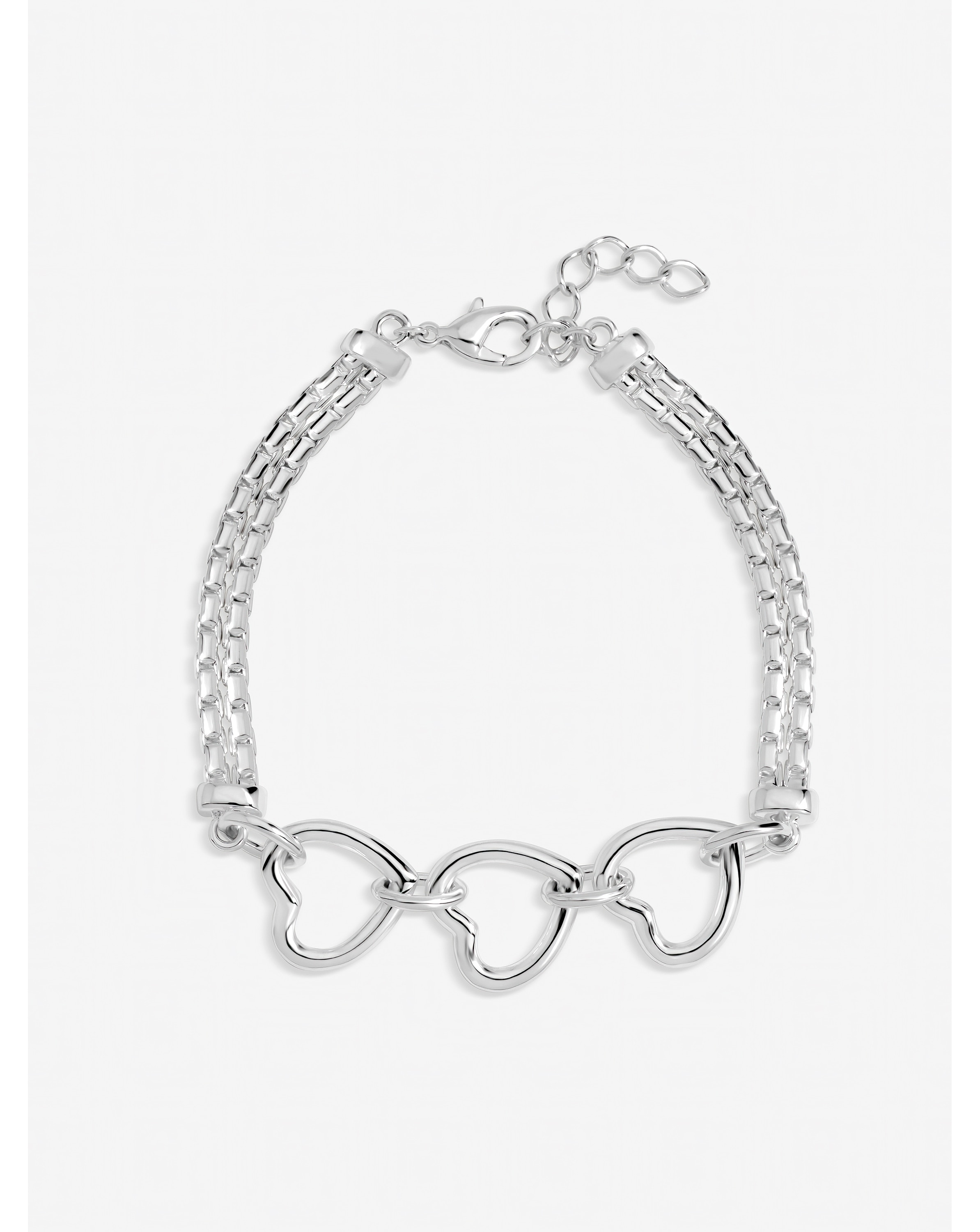 New In - Silver Plated Interlink Heart Bracelet
