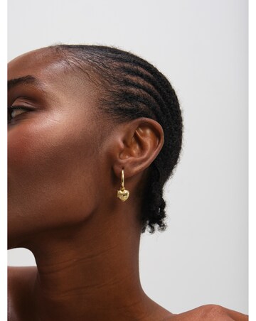 Jon Richard Gold Plated Satin Heart Earrings