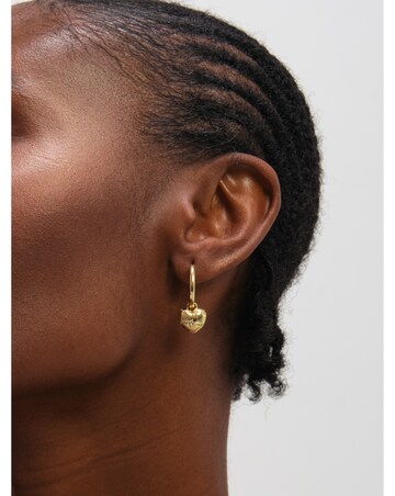 Jon Richard Gold Plated Satin Heart Earrings