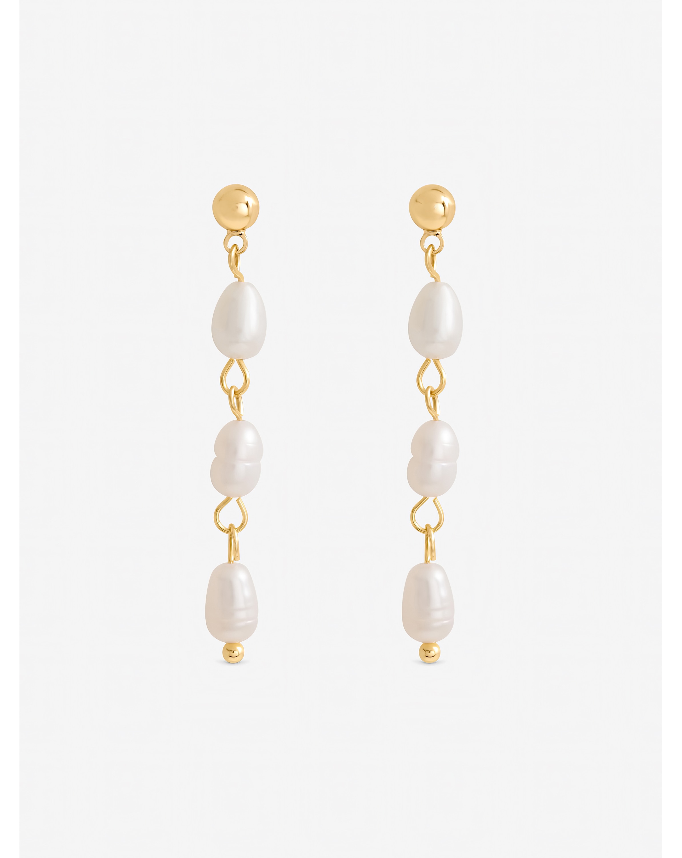 New In - Real Freshwater Linear Drop Earrings