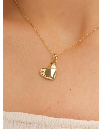 Inicio Gold Plated Molton Heart Small Pendant - Gift Pouch