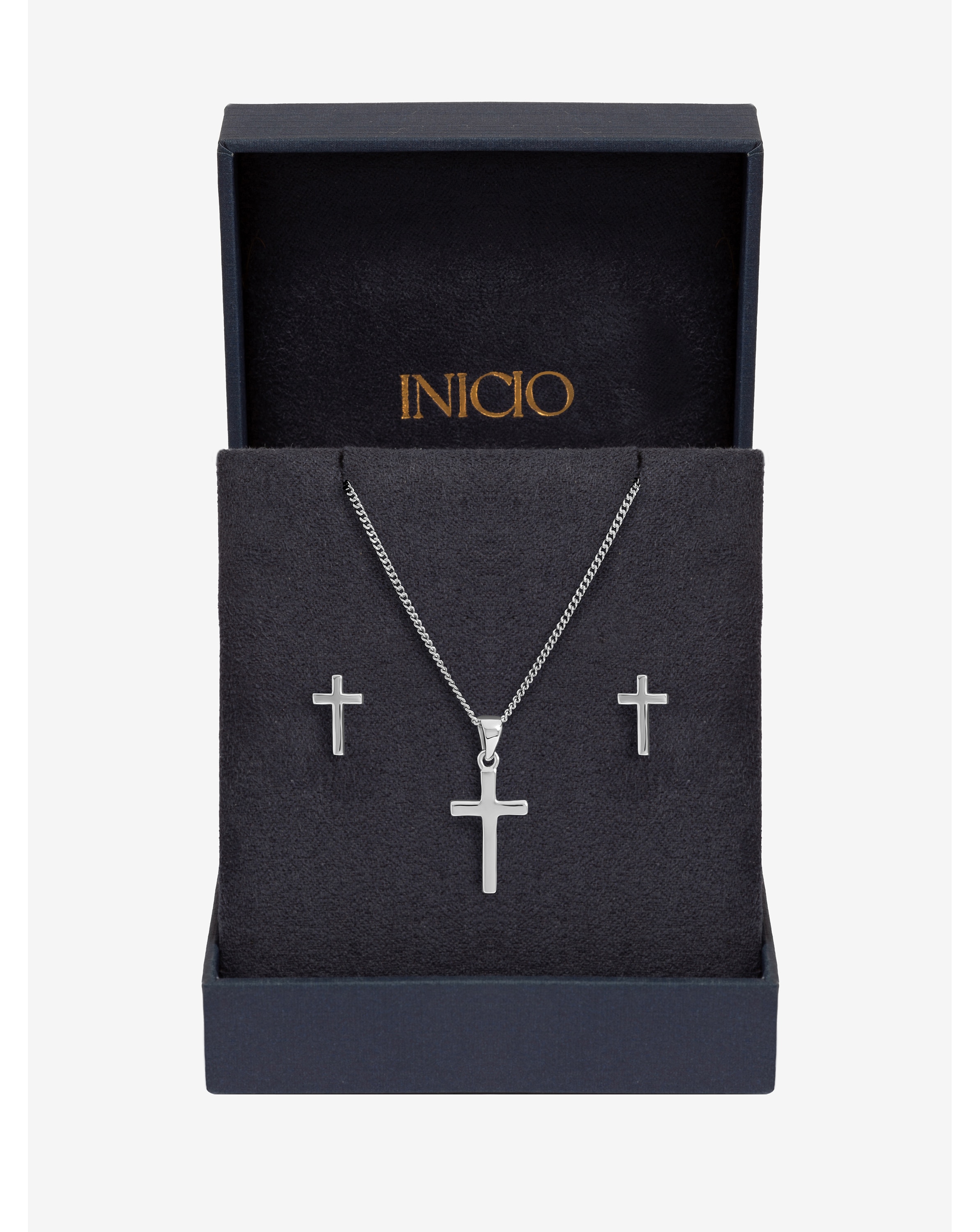 New In - Silver Plated Cross Set - Gift Box