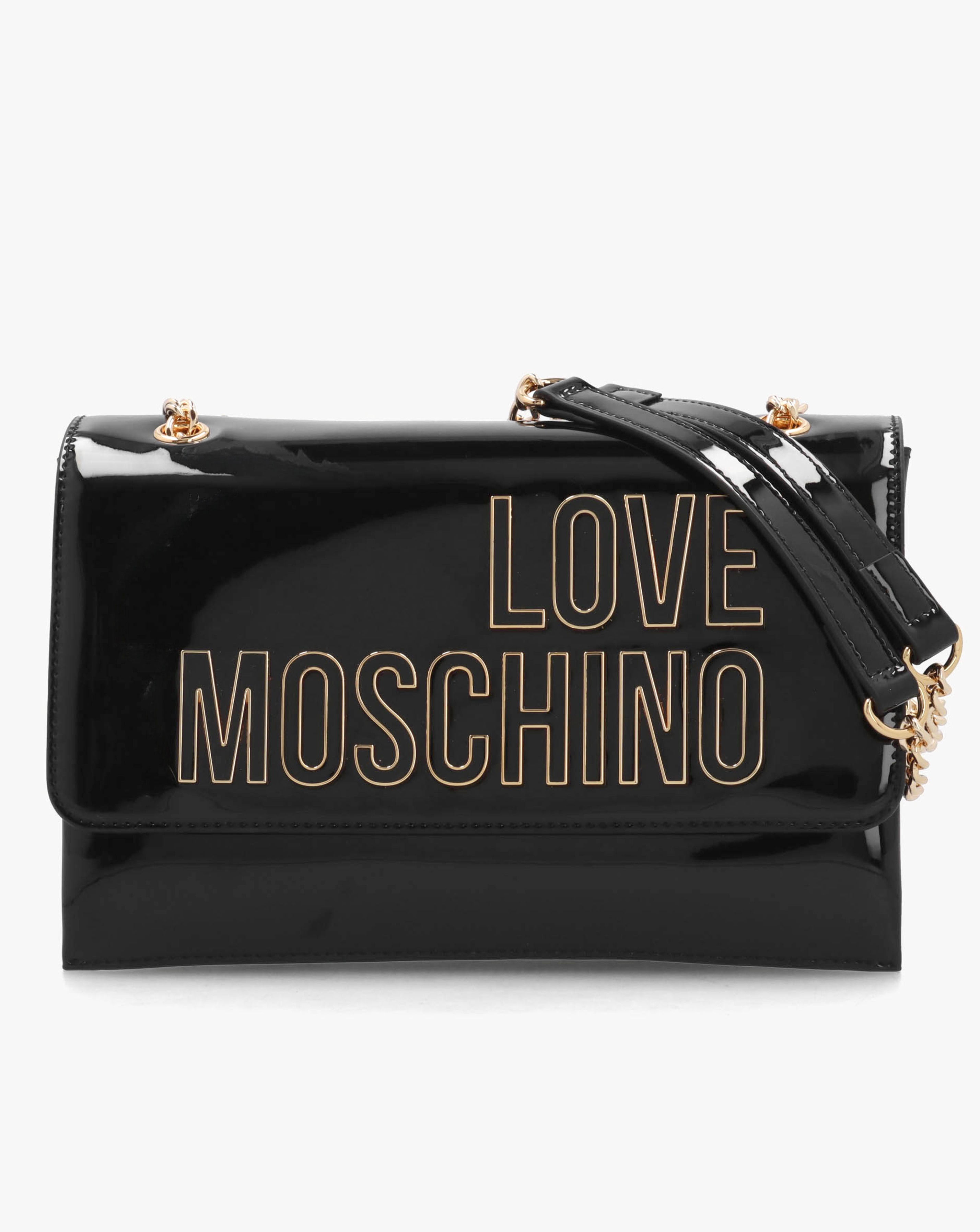 New In - Love Moschino Enameled Logo Shoulder Bag