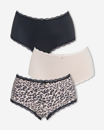 Pretty Secrets (3 Pack) Microfibre Lace Trim Short Briefs