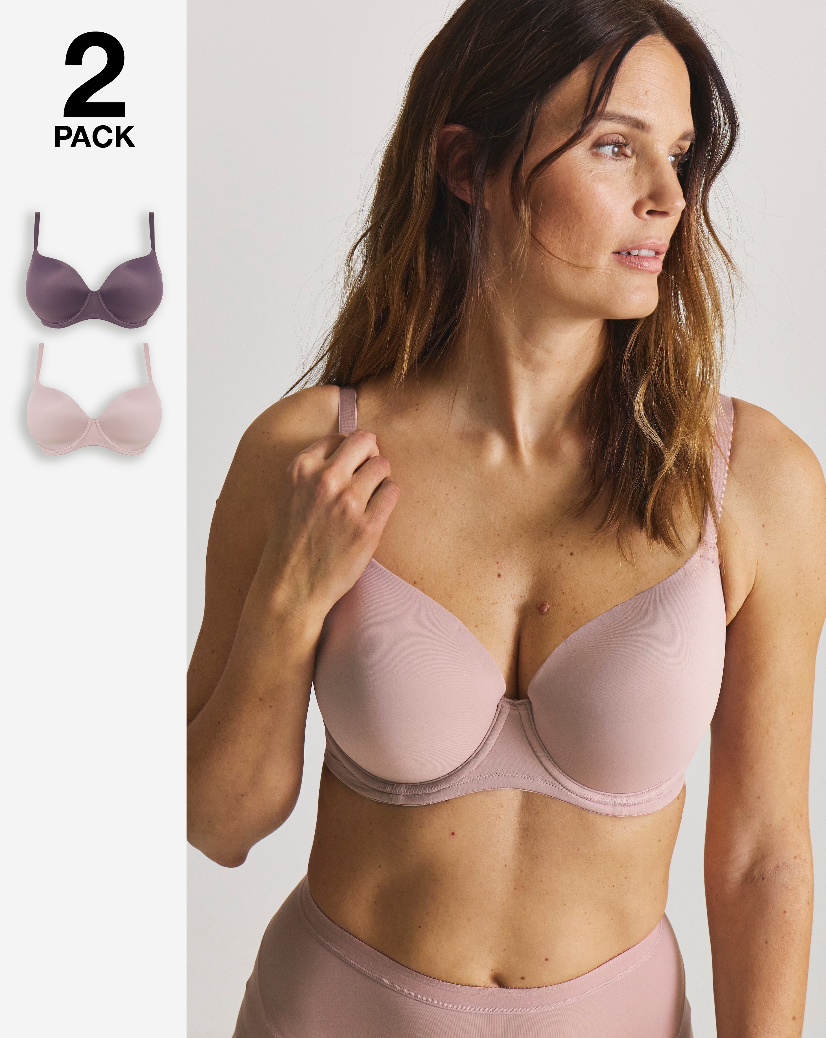 New In - 2 Pack Smoothing Microfibre T-Shirt Bras