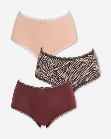 Pretty Secrets (3 Pack) Microfibre Lace Trim Short Briefs