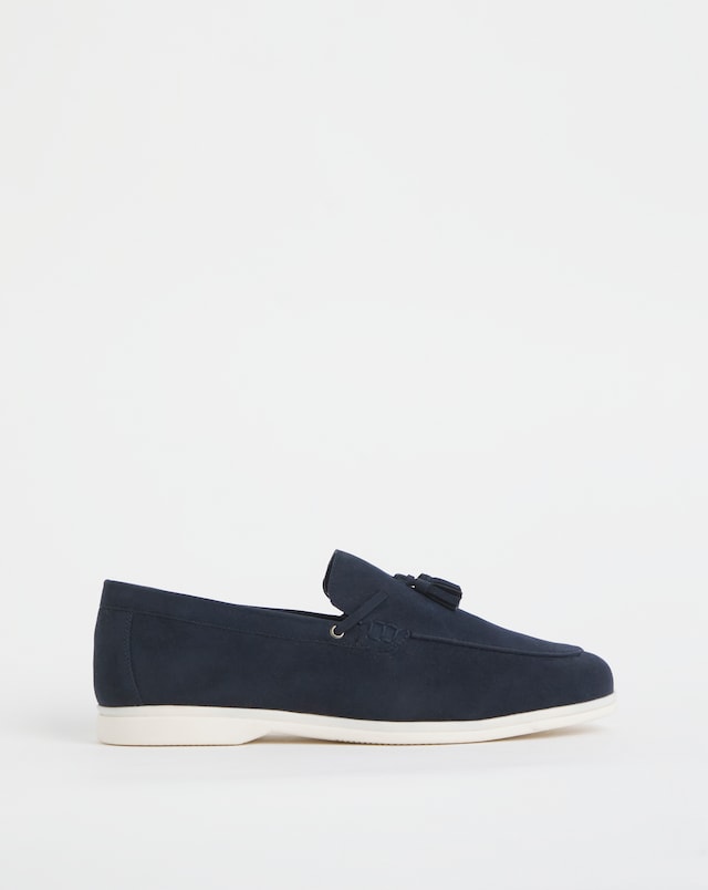Suede Look Tassle Loafer Wide Fit