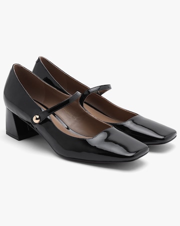 Daniel Sellasia Black Patent Leather Mary Jane Court Shoes Standard Fit