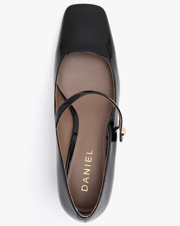 Daniel Sellasia Black Patent Leather Mary Jane Court Shoes Standard Fit