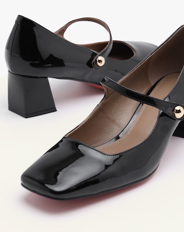 Daniel Sellasia Black Patent Leather Mary Jane Court Shoes Standard Fit