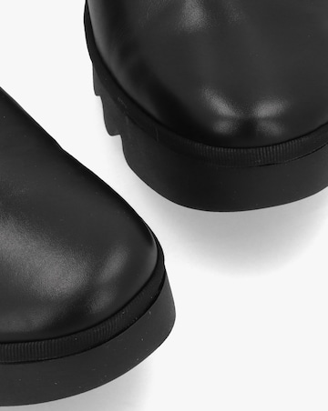 Fly London Beso Black Leather Wedge Court Shoes Standard Fit