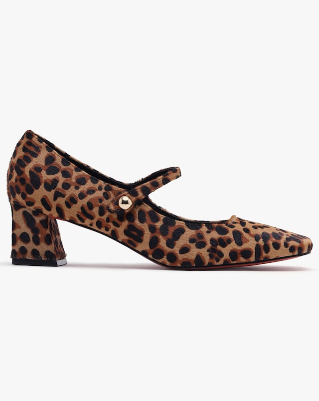 Daniel Sellasia Leopard Calf Hair Mary Jane Court Shoes Standard Fit