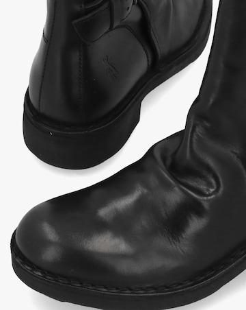 Fly London Nury Black Leather Ankle Boots Standard Fit