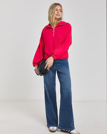 Hot Pink Zip Up Sweatshirt