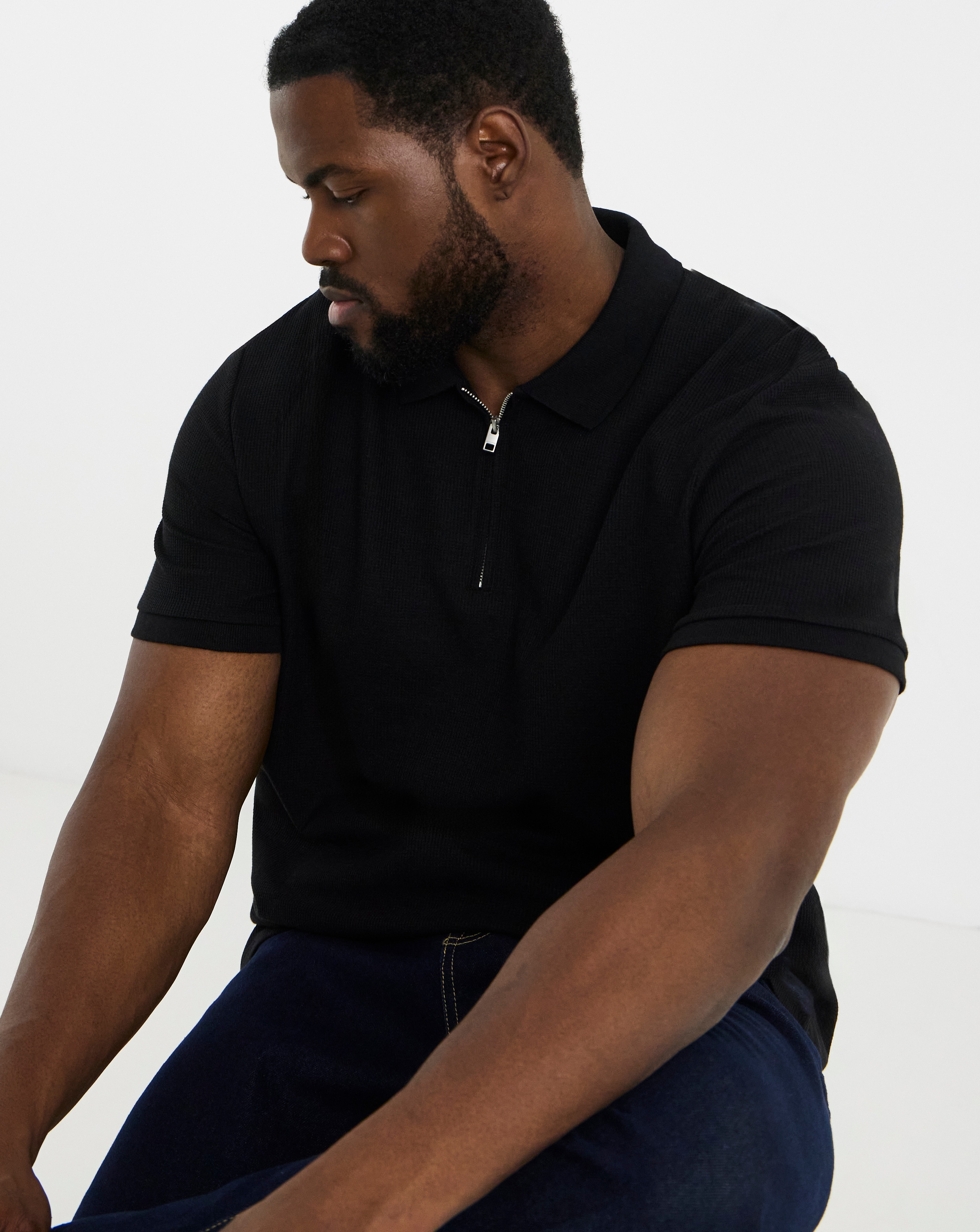 Jack & Jones Austin 1/4 Zip Waffle Polo