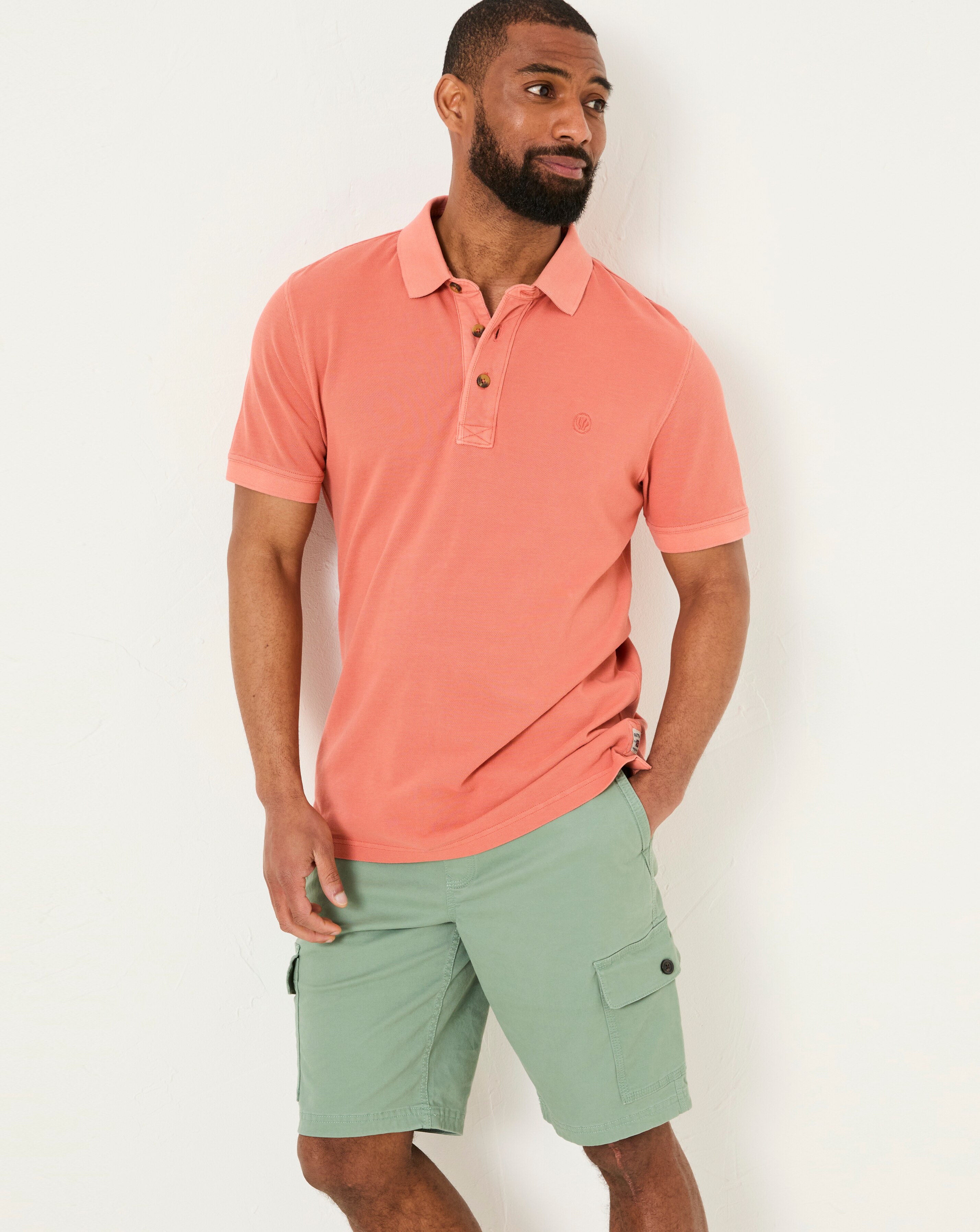 FatFace Easton Slub Polo - Orange