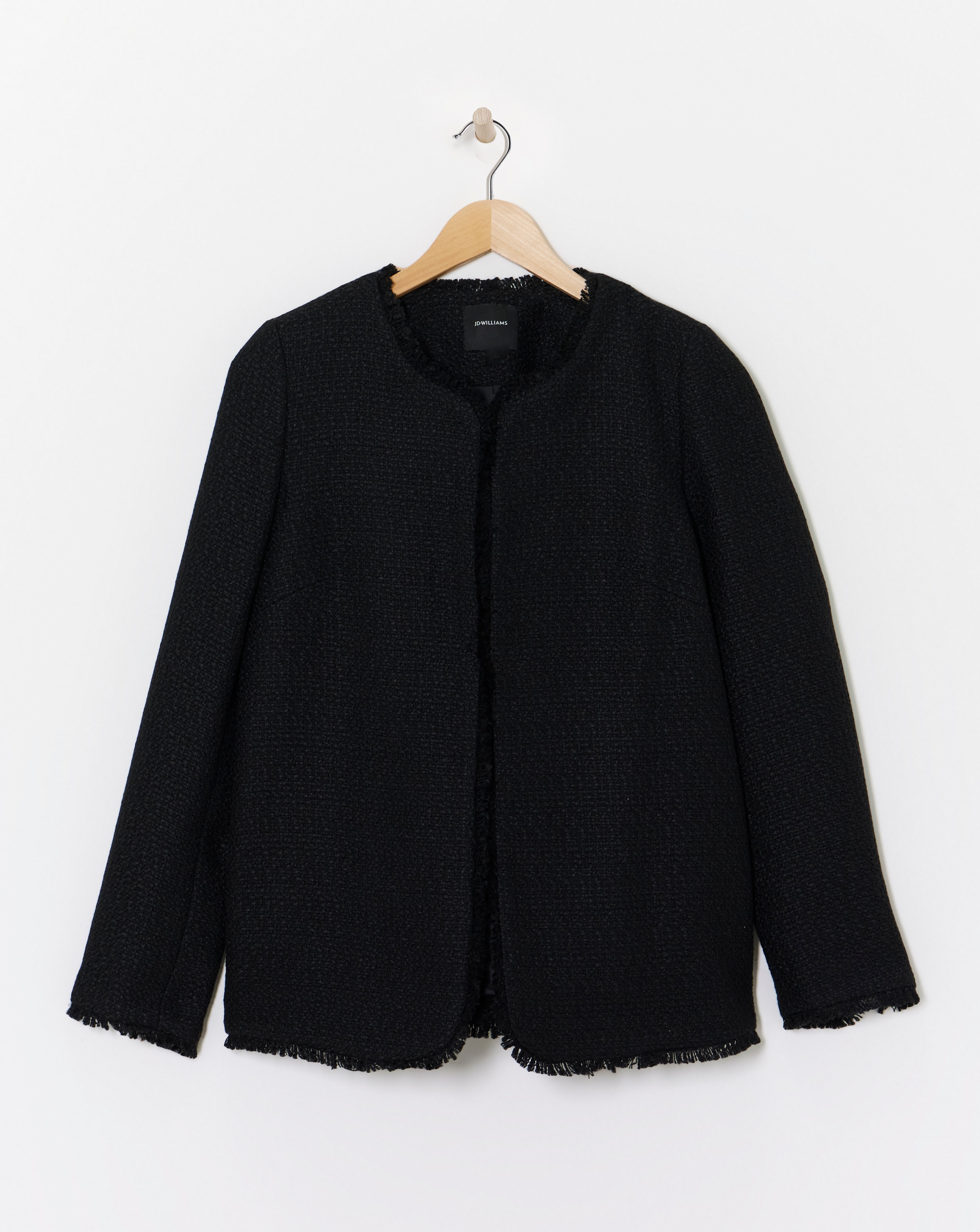 Collarless Boucle Blazer