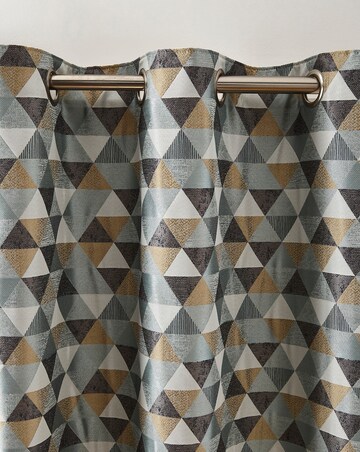 Zada Linear Geo Jacquard Eyelet Curtains