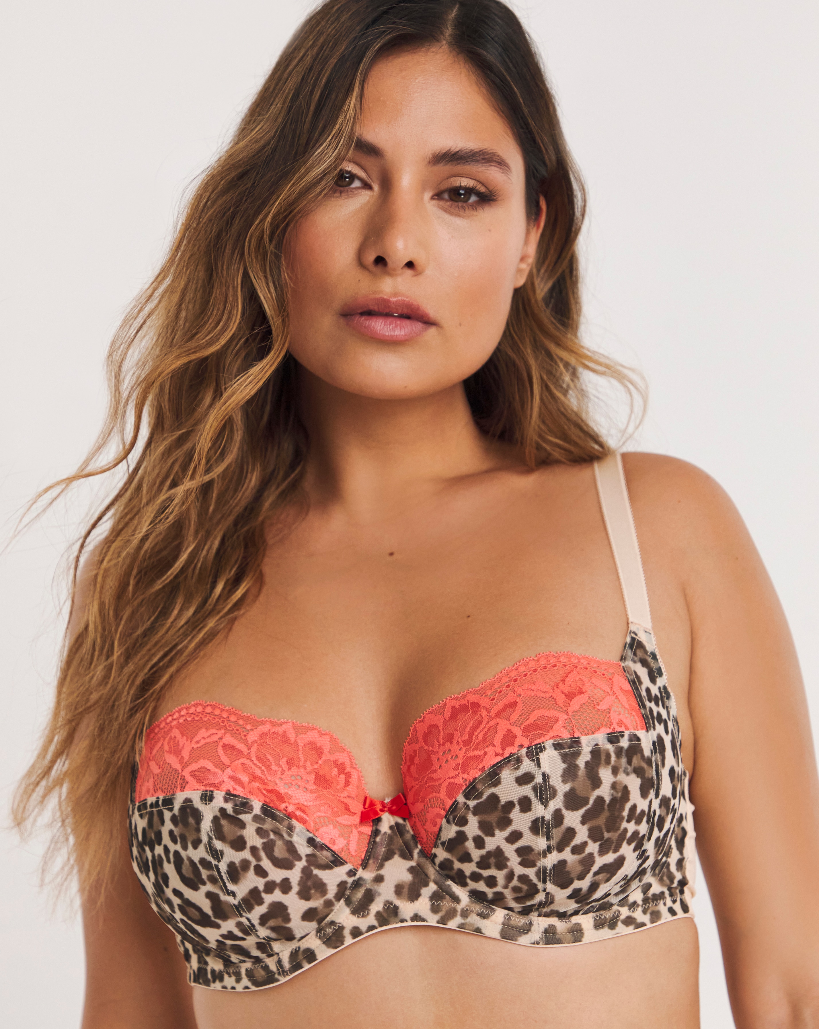 Panache Nina Balcony Bra Leop/Coral