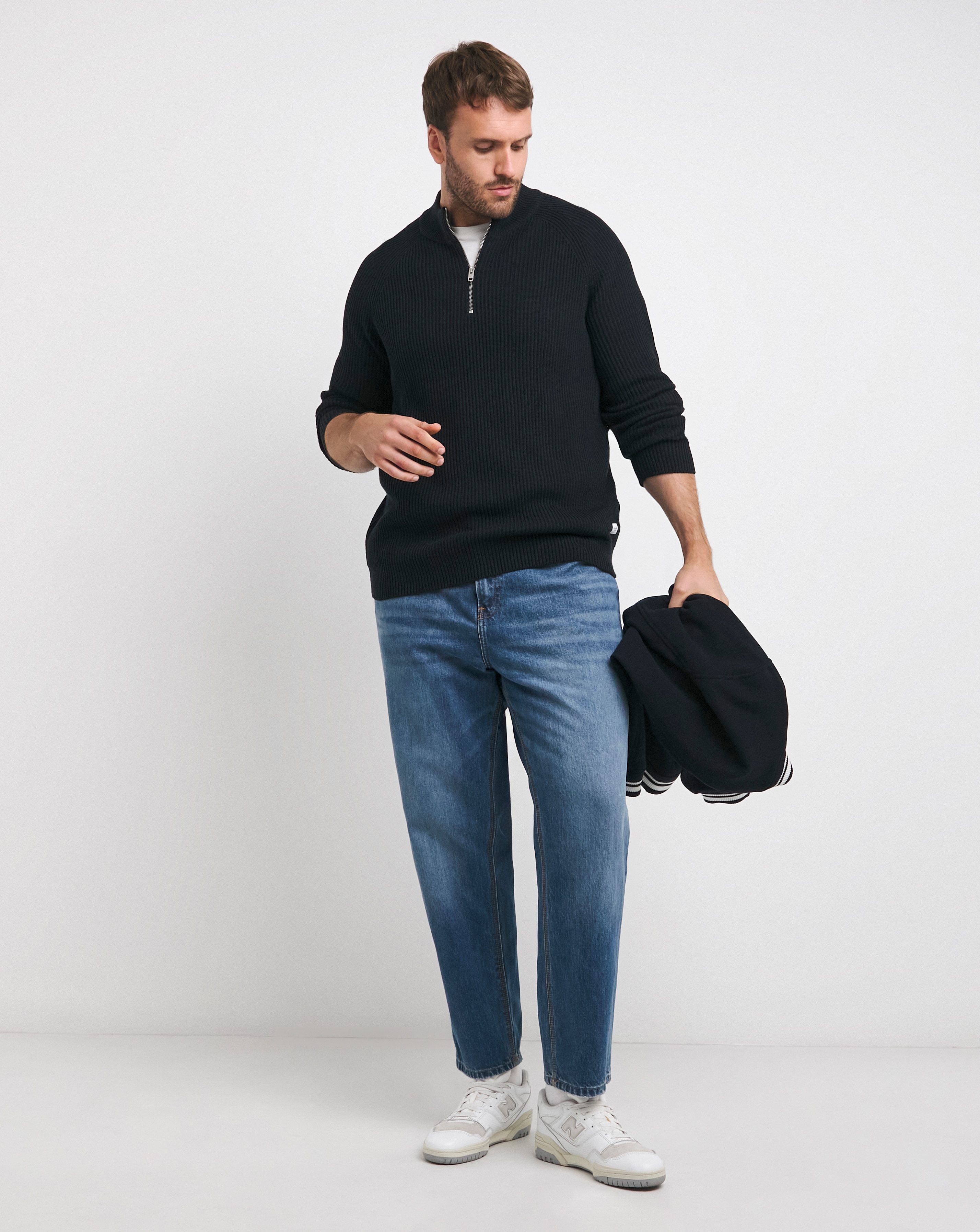 Jack & Jones Pannel Knit 1/4 Zip Jumper