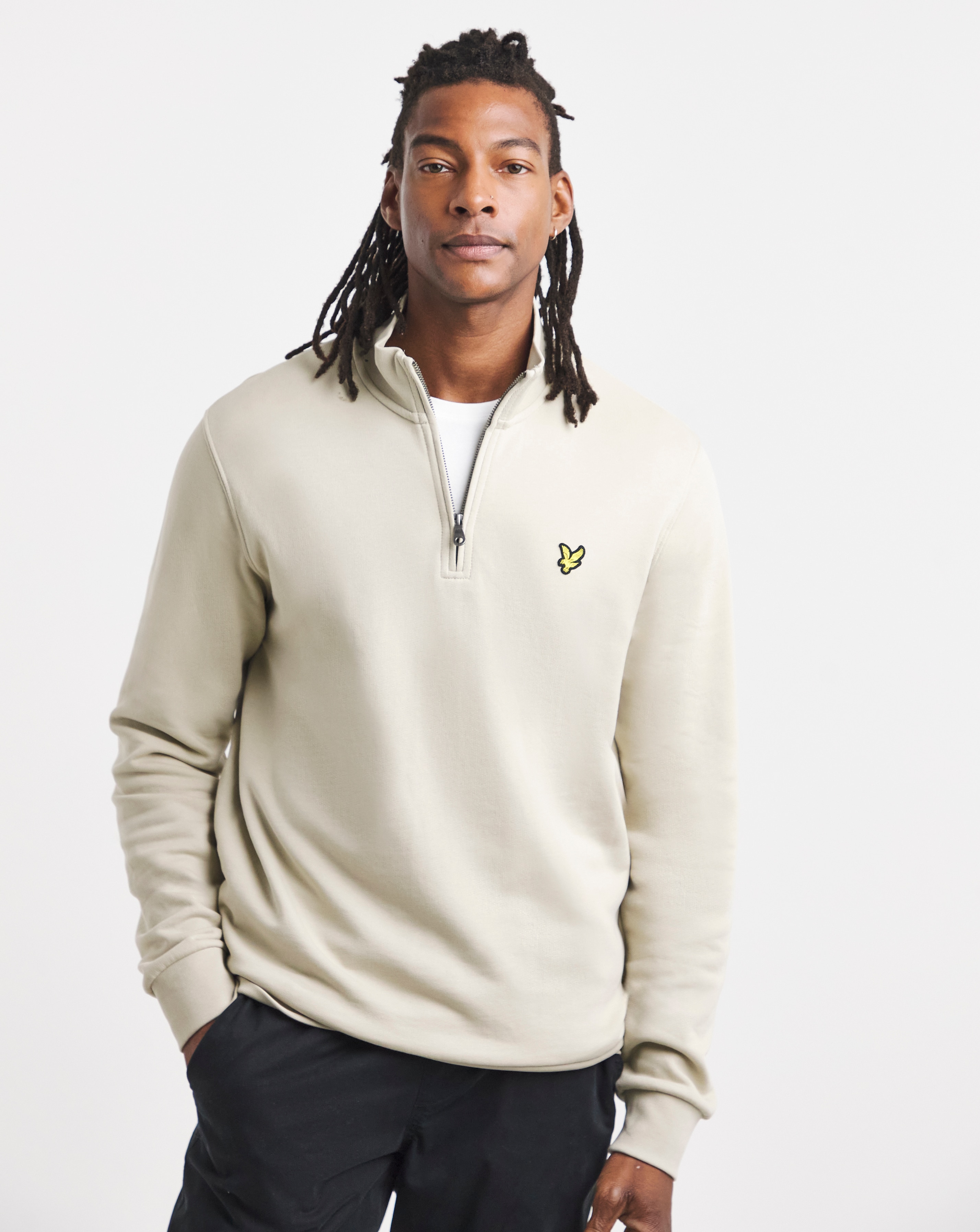 New In - Lyle & Scott 1/4 Zip Sweat - Taupe