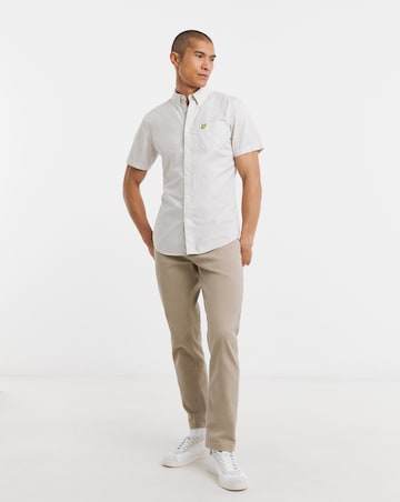 Lyle & Scott Short Sleeve Slim Fit Gingham Shirt - Cove/White