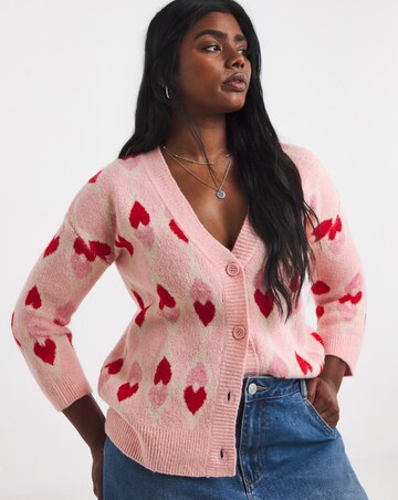 Heart Jacquard Cardigan