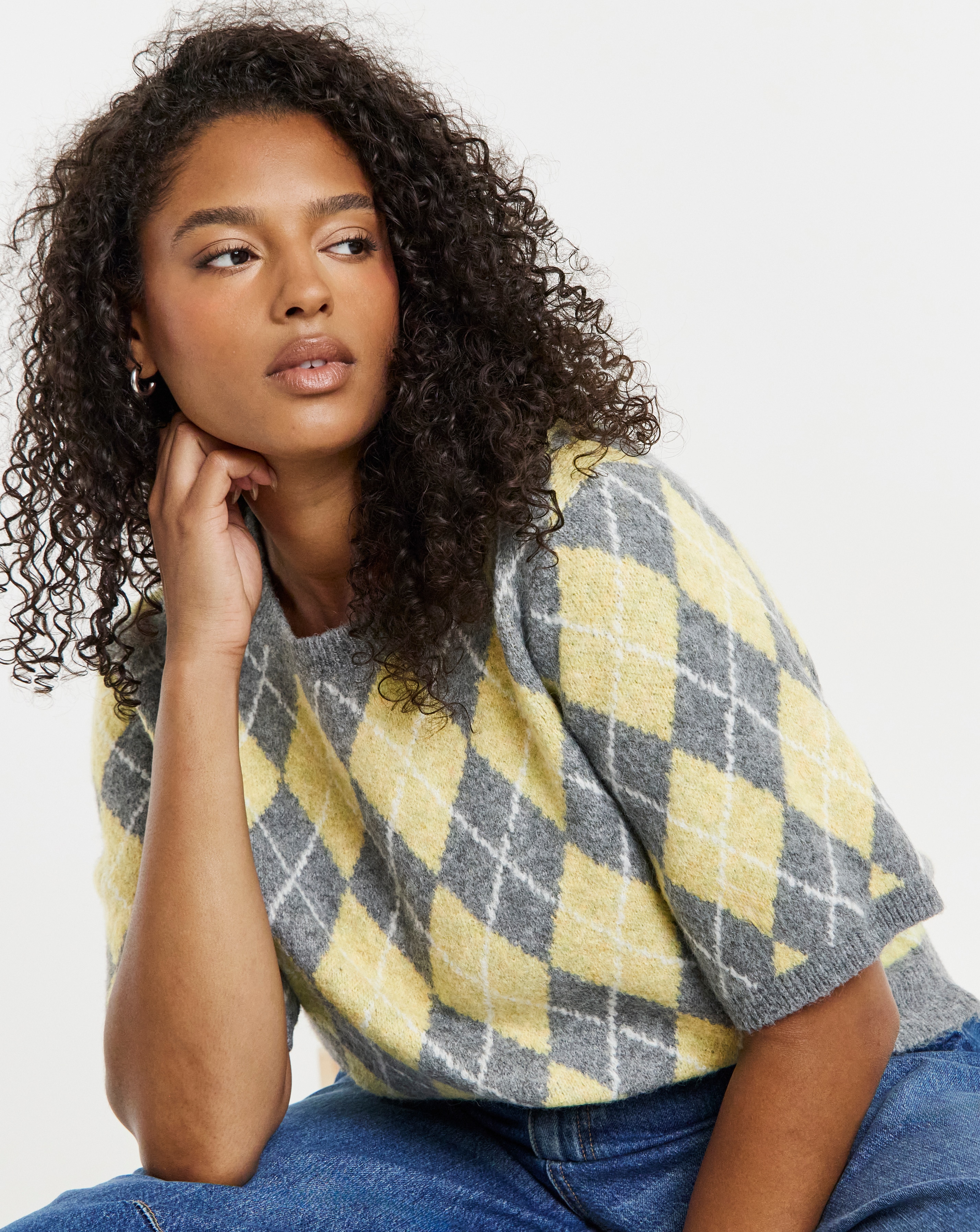Argyle Short Sleeve Jumper
